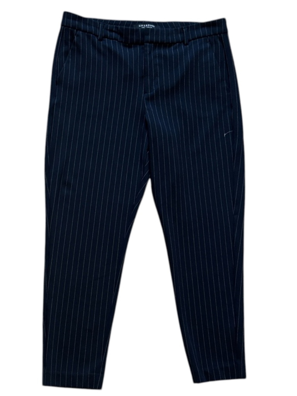 Liverpool Navy Pinstripe Cropped Pants NWOT
